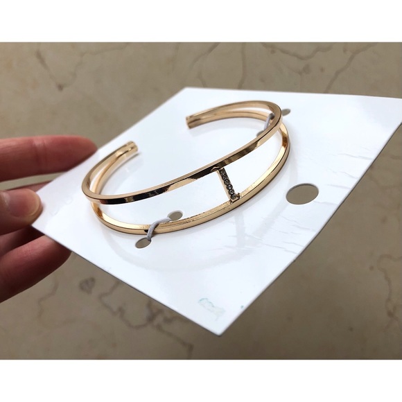 NWT H&M Gold Cuff Bracelet with Rhinestones - Picture 2 of 4